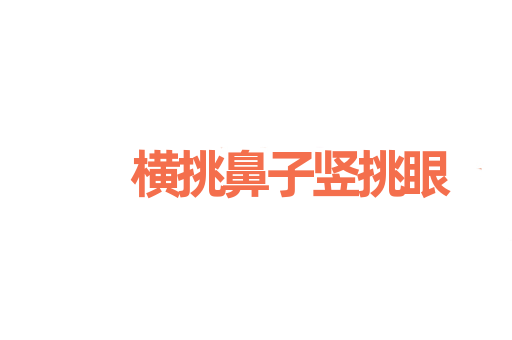 横挑鼻子竖挑眼